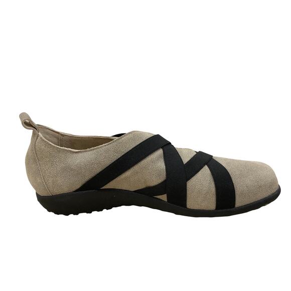 Naot Shoes Womens 9 Taupe Suede Elastic Strap Slip On Comfort Arch Support - Picture 3 of 11